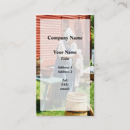 洗濯を干す女性 名刺 (正面)