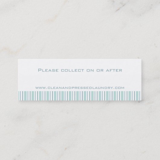 洗濯サービスミントのコレクションの日付カード スキニー名刺 (裏面)