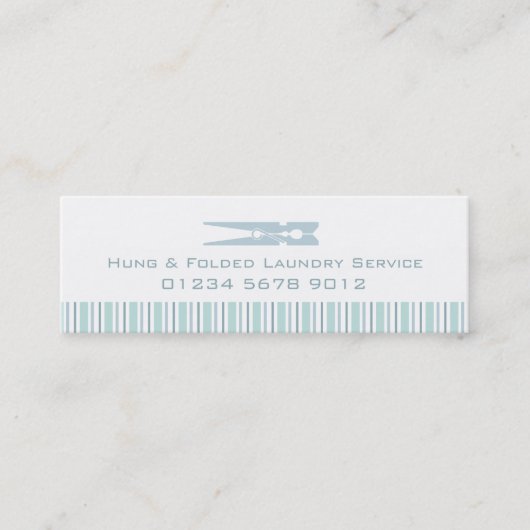 洗濯サービスミントの振動ラベル/名刺 スキニー名刺 (正面)