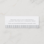 洗濯サービス灰色の振動ラベル/名刺 スキニー名刺 (裏面)