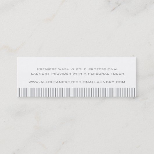 洗濯サービス灰色の振動ラベル/名刺 スキニー名刺 (裏面)
