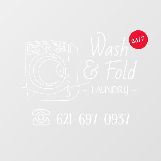 洗濯サービス窓用シール ウィンドウサイン (シート)