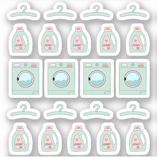 洗濯デー洗剤・掃除と家事の計画表 シール (正面)