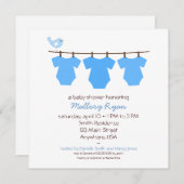 洗濯バサミのベビーシャワー招待状 招待状 (正面/裏面)