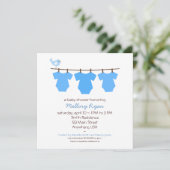 洗濯バサミのベビーシャワー招待状 招待状 (スタンド正面)