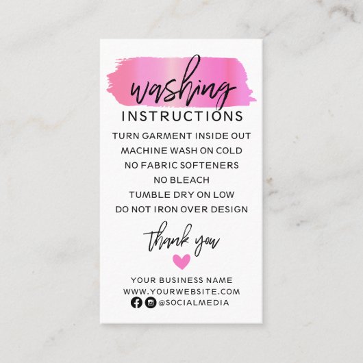 洗濯モダン指示衣類シャ気にツ 名刺 (正面)