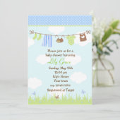 洗濯ライン ベビーシャワーの招待状 招待状 (スタンド正面)