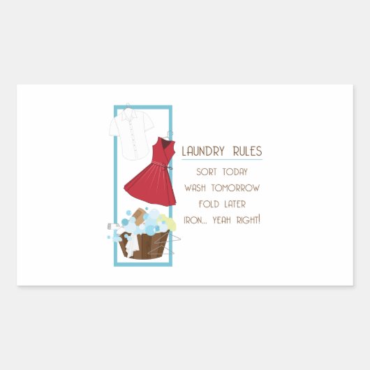洗濯ルール 長方形シール (正面)