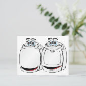 洗濯乾燥機の漫画 ポストカード (スタンド正面)