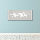 洗濯会社標識 キャンバスプリント (インサイチュ (ウッドフロア))