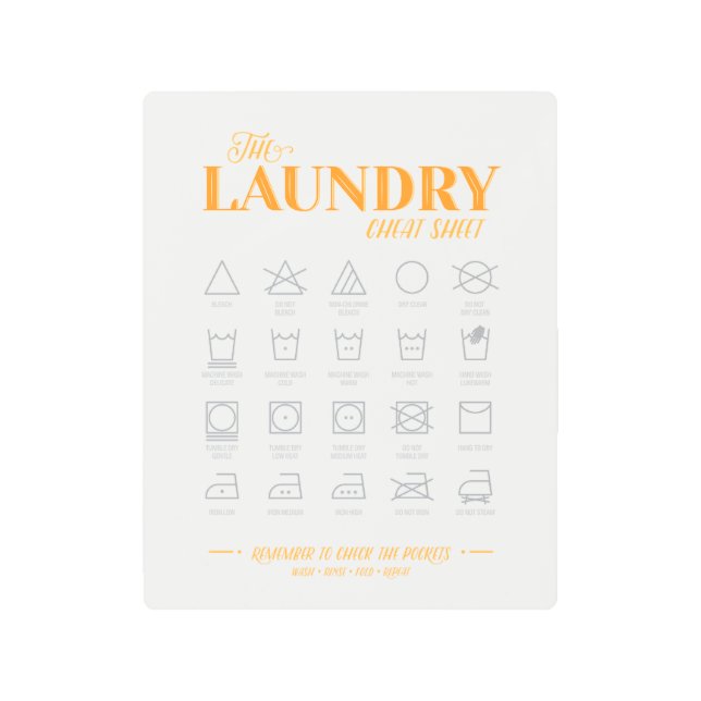 洗濯室のカンニングペーパー メタルプリント (正面)