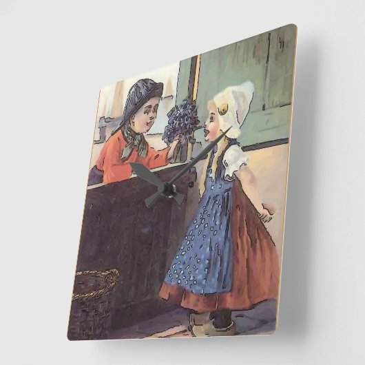 洗濯室の時計 スクエア壁時計 (傾斜)