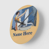 洗濯室の時計 ラウンド壁時計 (傾斜)