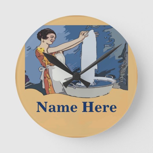 洗濯室の時計 ラウンド壁時計 (正面)