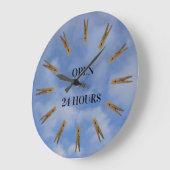 洗濯室の時間標識大時計 ラージ壁時計 (傾斜)