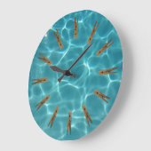 洗濯室の洗濯ばさみ水 ラージ壁時計 (傾斜)