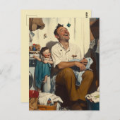 洗濯室の父の日笑い ポストカード (正面/裏面)