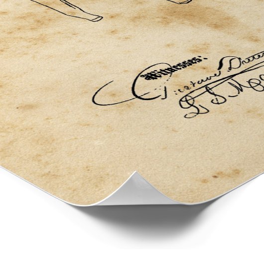 洗濯室の装飾の服のラインの設計図アート ポスター (角)