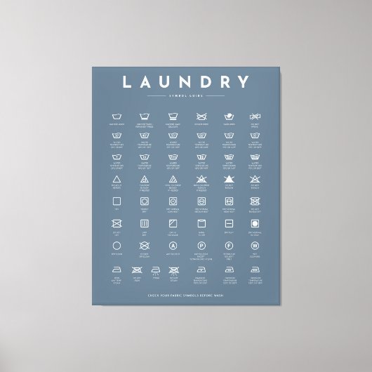 洗濯室の装飾の記号 キャンバスプリント (正面)