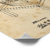 洗濯室デコ洗濯機設計図 ポスター (角)