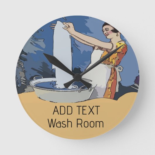 洗濯室時計 ラウンド壁時計 (正面)