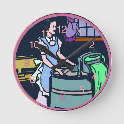 洗濯室時計 ラウンド壁時計 (正面)