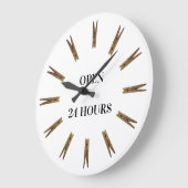 洗濯室時間の印 ラージ壁時計 (傾斜)