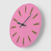 洗濯室洗濯ばさみ大時計 ラージ壁時計 (傾斜)