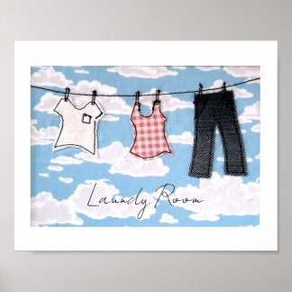 洗濯室用プリント ポスター