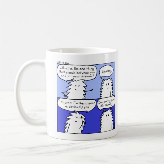 洗濯少しNiddlesの漫画のマグ コーヒーマグカップ (左)