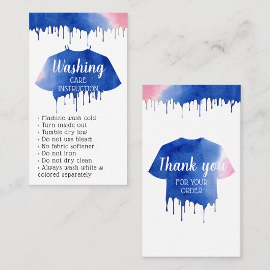 洗濯指気に示アパレル衣料店 名刺 (正面/裏面)