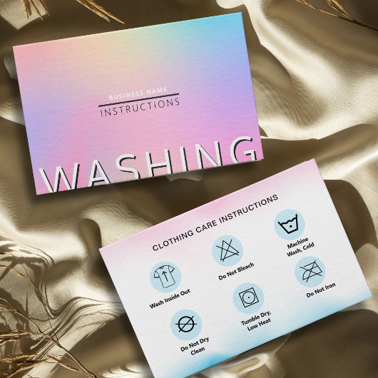 洗濯指示ホログラフィック気に衣料 名刺