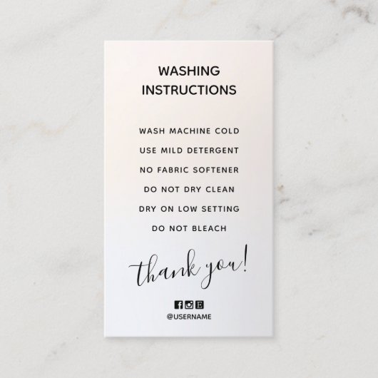 洗濯指示名刺 名刺 (正面)