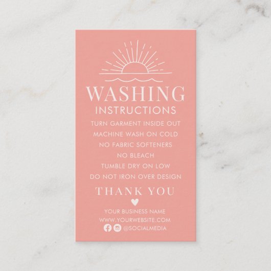 洗濯指示日付き衣料気にシャツ 名刺 (正面)