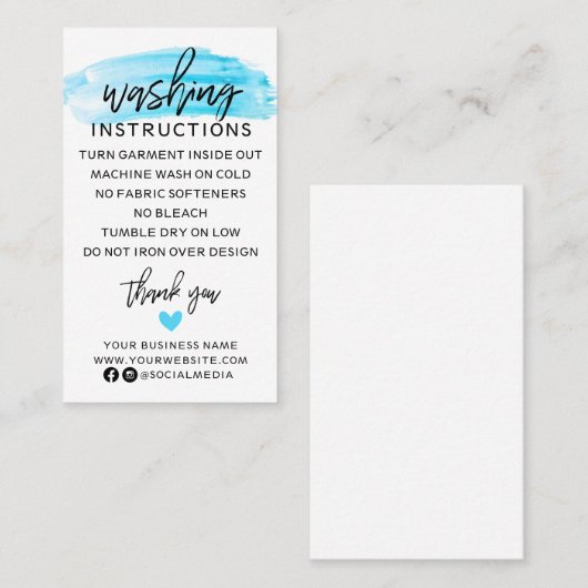 洗濯指示衣類シャ気にツ 名刺 (正面/裏面)
