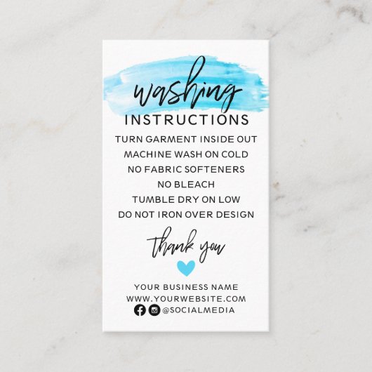 洗濯指示衣類シャ気にツ 名刺 (正面)