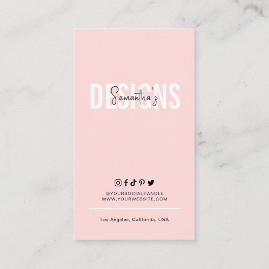 洗濯指示赤面ピンクウェア気に 名刺 (裏面)