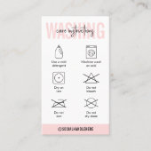 洗濯指示赤面ピンクウェア気に 名刺 (正面)