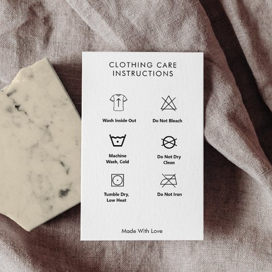 洗濯指示Tシャツブ気にロとホワイト 名刺