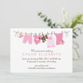 洗濯日のベビー出産のお知らせ 案内状 (スタンド正面)