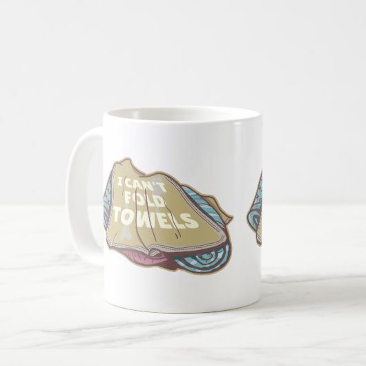 洗濯日はタオルを折おもしろいり畳めない コーヒーマグカップ (正面左)
