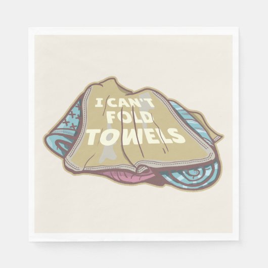 洗濯日はタオルを折おもしろいり畳めない スタンダードランチョンナプキン (正面)