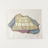 洗濯日はタオルを折おもしろいり畳めない タペストリー (正面(横))