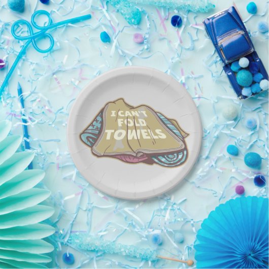洗濯日はタオルを折おもしろいり畳めない ペーパープレート (パーティー)