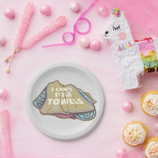 洗濯日はタオルを折おもしろいり畳めない ペーパープレート (パーティー)