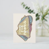 洗濯日はタオルを折おもしろいり畳めない ポストカード (スタンド正面)