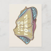 洗濯日はタオルを折おもしろいり畳めない ポストカード (正面)