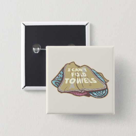 洗濯日はタオルを折おもしろいり畳めない 缶バッジ (正面&裏面)