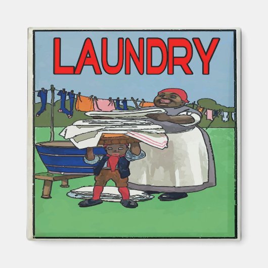 洗濯日洗濯ヴィンテージ マグネット (正面)