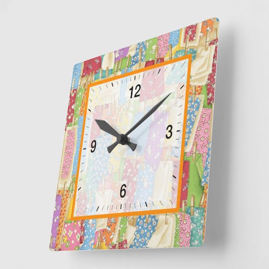 洗濯日 スクエア壁時計 (傾斜)